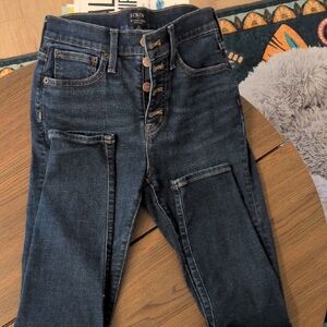 J. Crew Dark Blue High-Rise Button-Fly Jeans